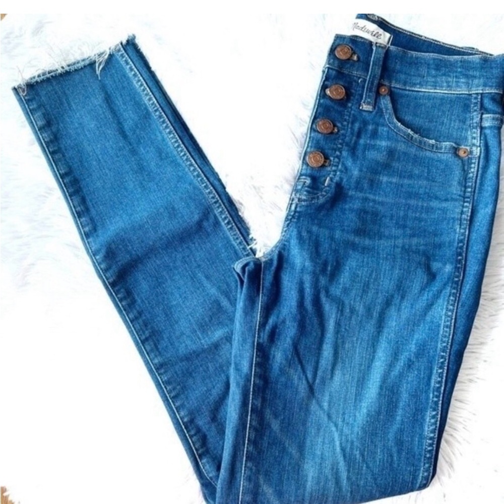 Madewell 10” High Rise Blue Jeans with Button Detail